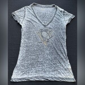 Womenโs Touch By Alyssa Milano Pittsburgh Penguins Rhinestone T-Shirt